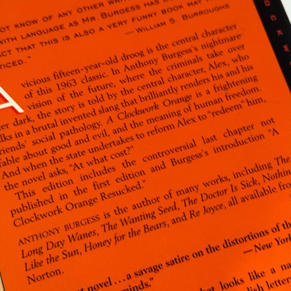 Book: A Clockwork Orange by Anthony Burgess (Like New) - Picture 3 of 3